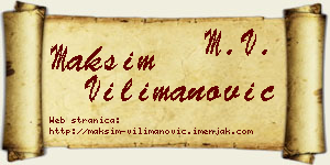 Maksim Vilimanović vizit kartica